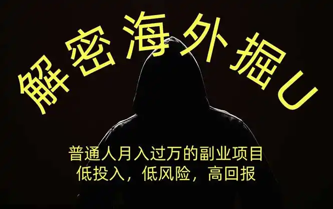 解密海外掘U，普通人月入过万的副业项目，低投入、低风险高回报，没有之一-网创学院