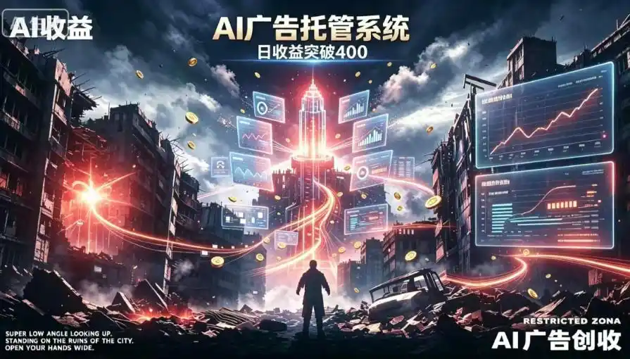 AI智能广告，全自动化运行，单日可达400+，小白新手0基础上手【揭秘】-云网创