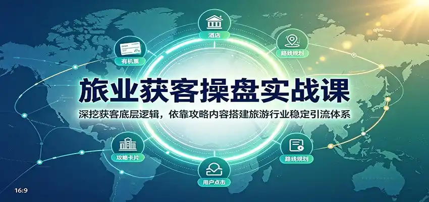 旅业获客操盘实战课：深挖获客底层逻辑，依靠攻略内容搭建旅游行业稳定引流体系-云网创