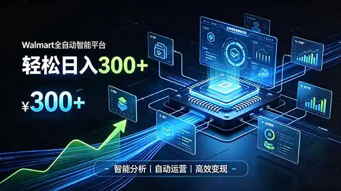 Walmart全自动智能平台,轻松日入300+一站式跨境智能运营工具。无需复杂实操-云网创