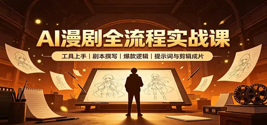 AI漫剧全流程实战课：工具上手、剧本撰写、爆款逻辑、提示词与剪辑成片-网创学院