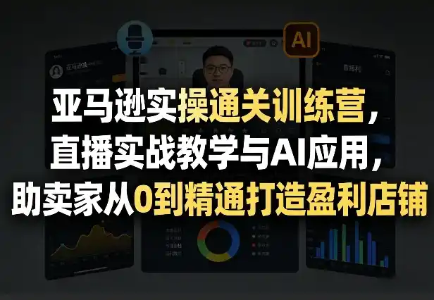 亚马逊实操通关训练营，直播实战教学与AI应用，助卖家从0到精通打造盈利店铺(更新8月8日)-云网创