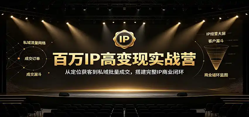 百万IP高变现实战营:从定位获客到私域批量成交,搭建完整IP商业闭环-云网创