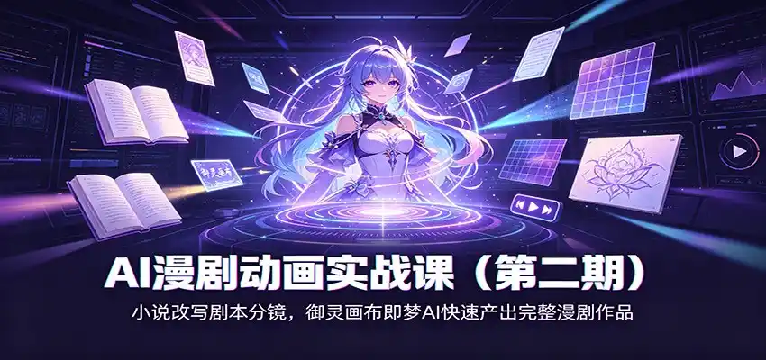 AI漫剧动画实战课(第二期)：小说改写剧本分镜，御灵画布即梦AI快速产出完整漫剧作品-云网创